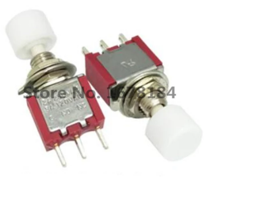 Picture of 6mm Mini Momentary Automatic return Push Button Switch ON-(ON) 2A 250VAC/5A 120VAC Toggle Switch WHITE